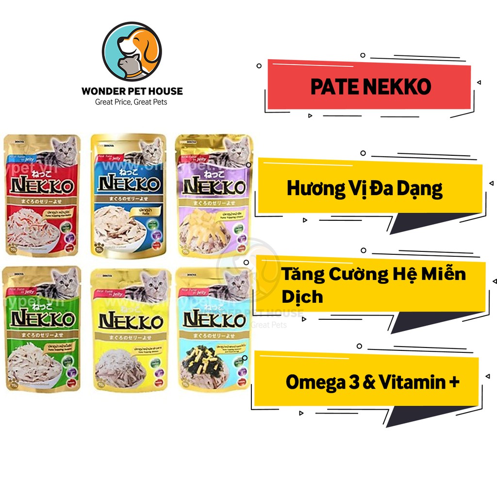 Pate Nekko Gói Cho Mèo 70g - Pate Vitamin Mượt Lông - Pate Cá Gà