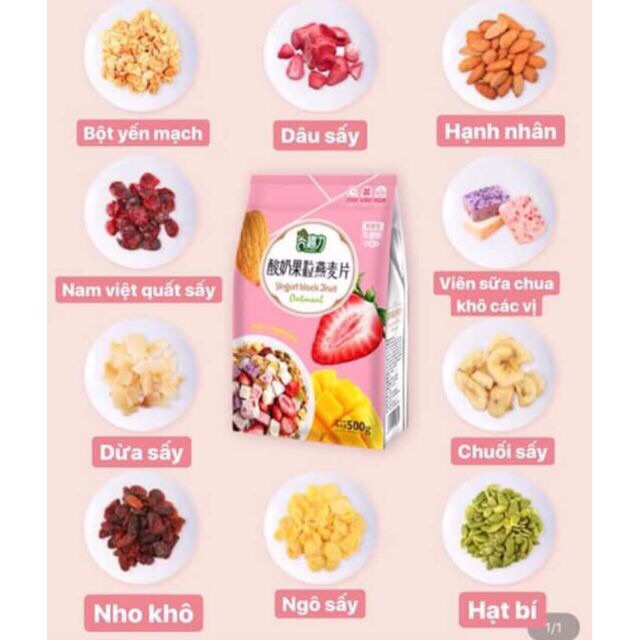 Ngũ Cốc Sữa Chua Hoa Quả gói 500g loại ngon nhất