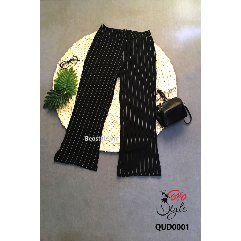 Quần dài sọc đen trắng BIGSIZE Beostyle cho người béo mập 55-100kg - Mặc đi làm, đi chơi hoặc cafe dạo phố | BigBuy360 - bigbuy360.vn