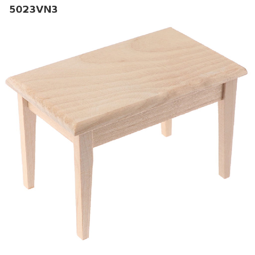 [EPVN] 1/12 Dollhouse Miniature Wooden Rectangle Table Model Furniture Accessories {EP}