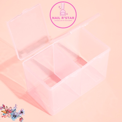 Hộp đựng giấy lau gel 2 ngăn có nắp - hộp nhựa đựng dụng cụ nail chuyên dụng NAIL R’STAR