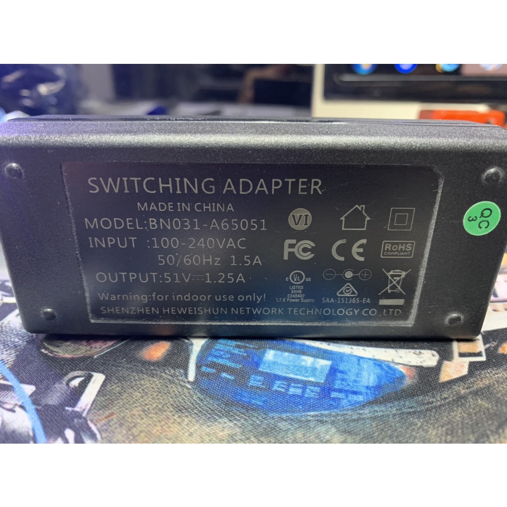 sạc nguồn POE, Adapter cho Switch POE 51V 1.25A zin chính hãng ip-com
