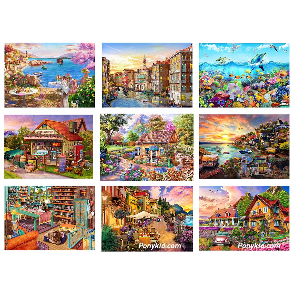 Tranh Xếp Hình 1000 Mảnh Phong Cảnh/Tranh Xếp Hình Kích Thước Lớn 70x50cm/Jigsaw Puzzle 1000/Tranh 1000 Mảnh Giấy