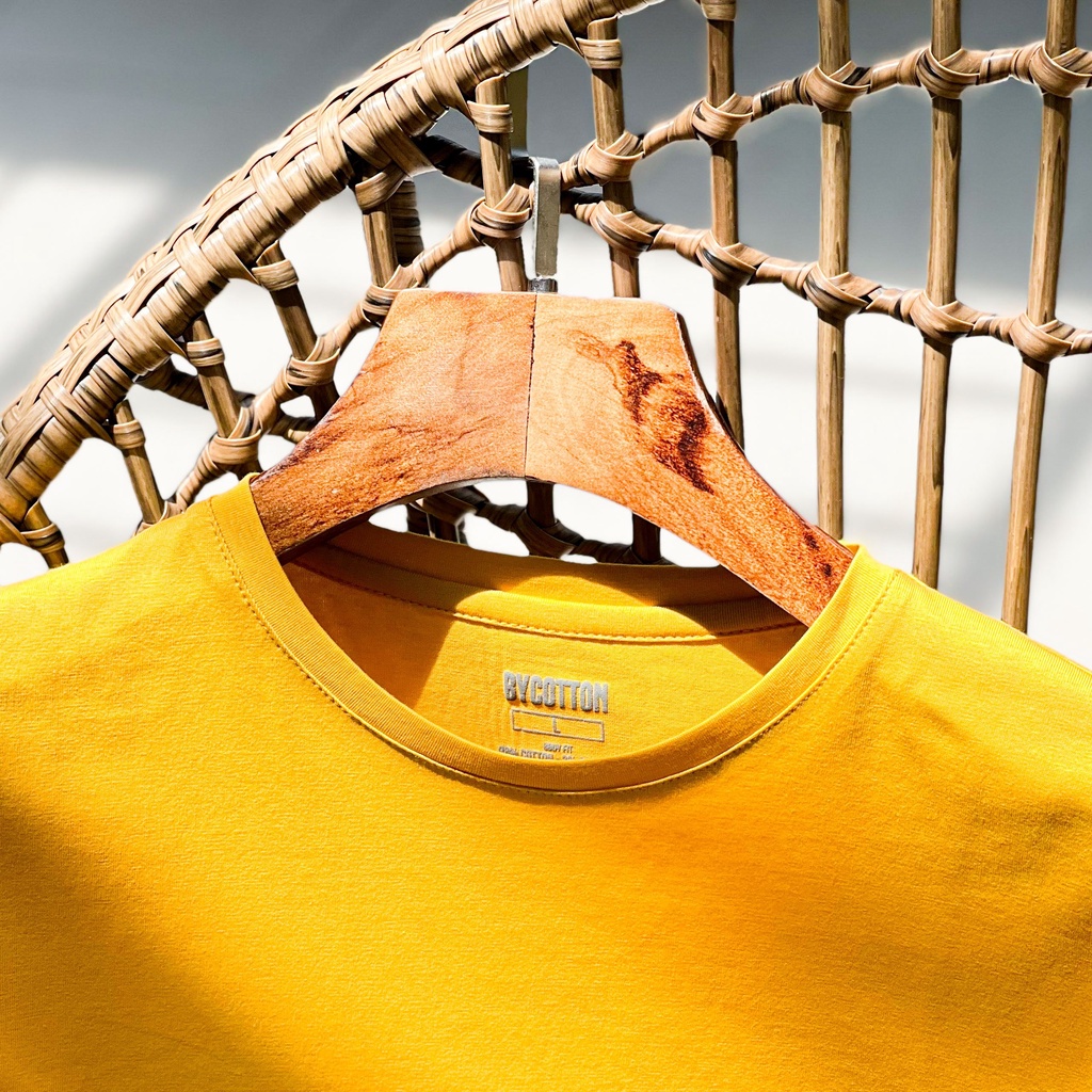 Áo Thun Ngắn Tay Cổ Tròn Vàng BY COTTON Yellow Basic Tee