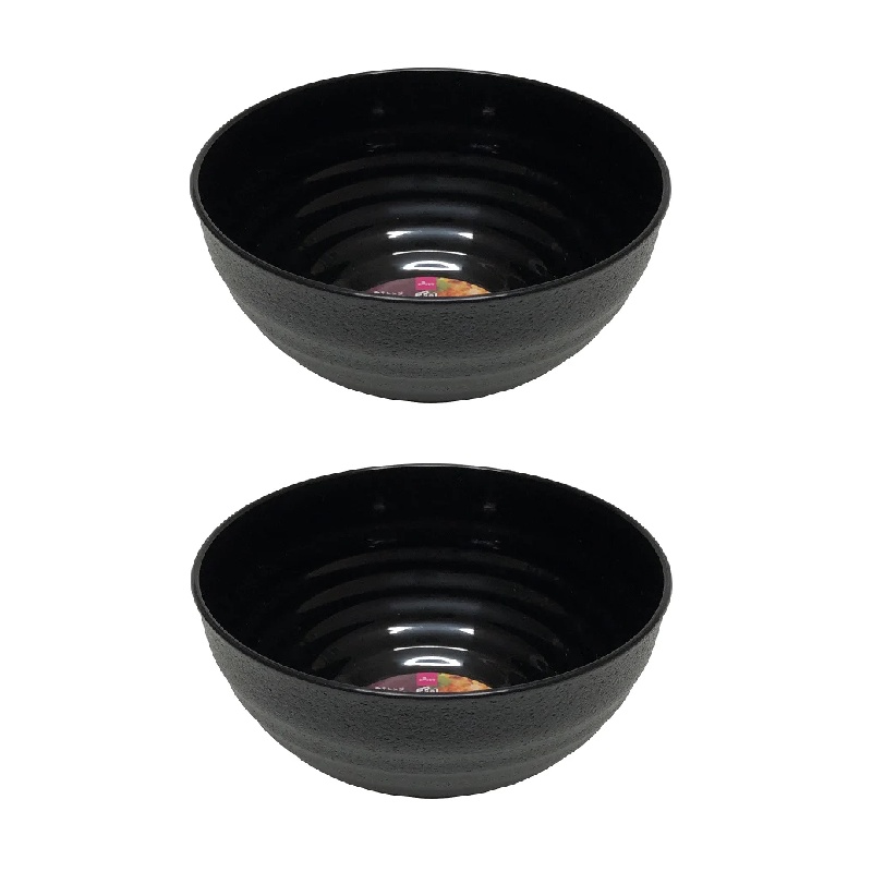 Daiso Chén Nhựa Wanami Dish For Microwave Bowl 15Cm Black
