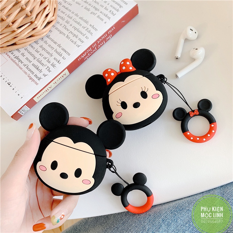 ☘️Tặng kèm móc tay☘️ Case bao airpod silicon 1 2 Pro 3 MICKEY MOUSE - Vỏ bọc đựng tai nghe không dây i12 i100... AirPods