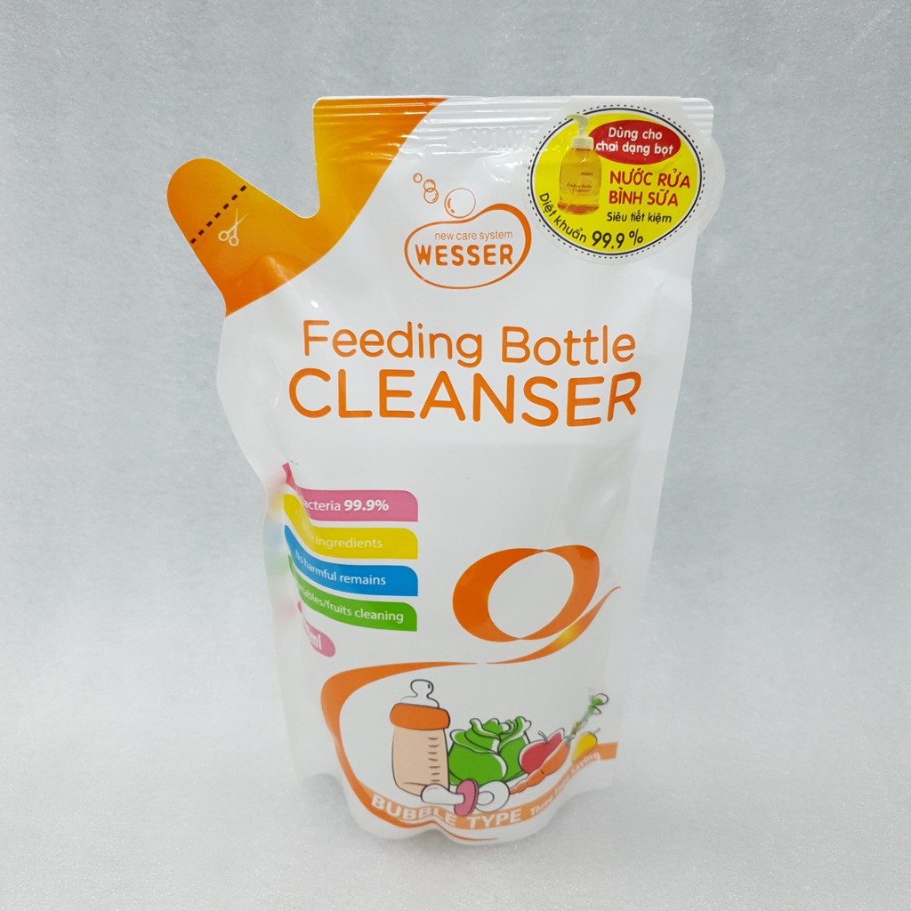 Nước rửa bình sữa &amp; Núm ti Wesser 500ml