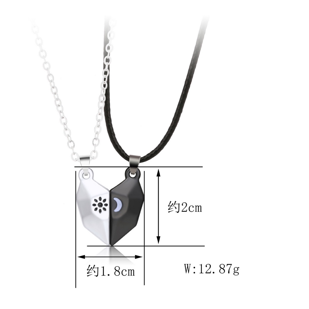 Set 2 vòng cổ RINHOO FRIENDSHIP mặt hình mặt trăng và mặt trời thời trang