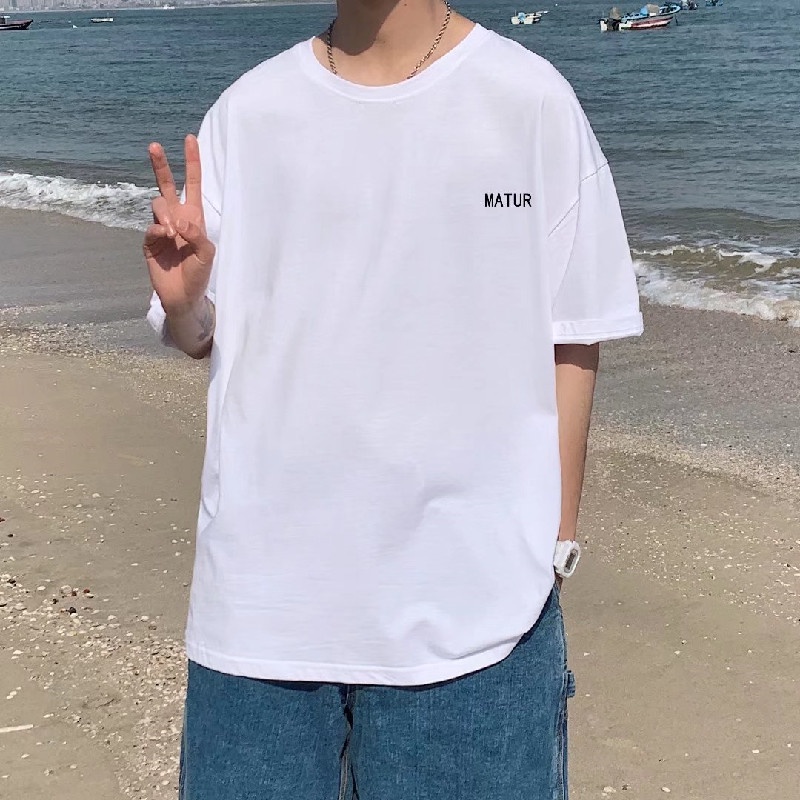 Áo Thun Tay Ngắn Dáng Rộng Thời Trang Mùa Hè Phong Cách Hàn Quốc Cho Nam