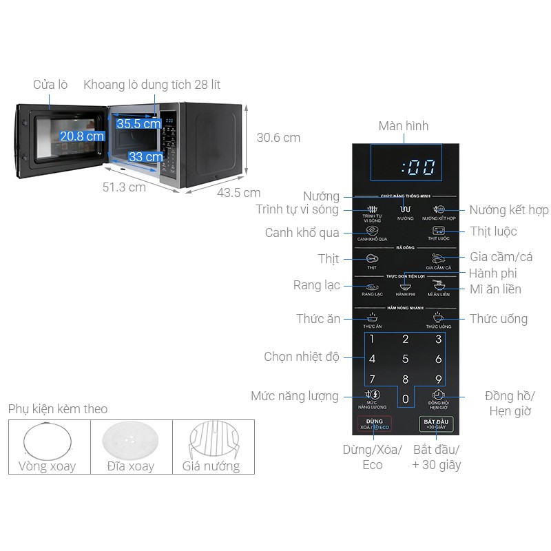 Lò vi sóng inverter Sharp R-G728XVN-BST