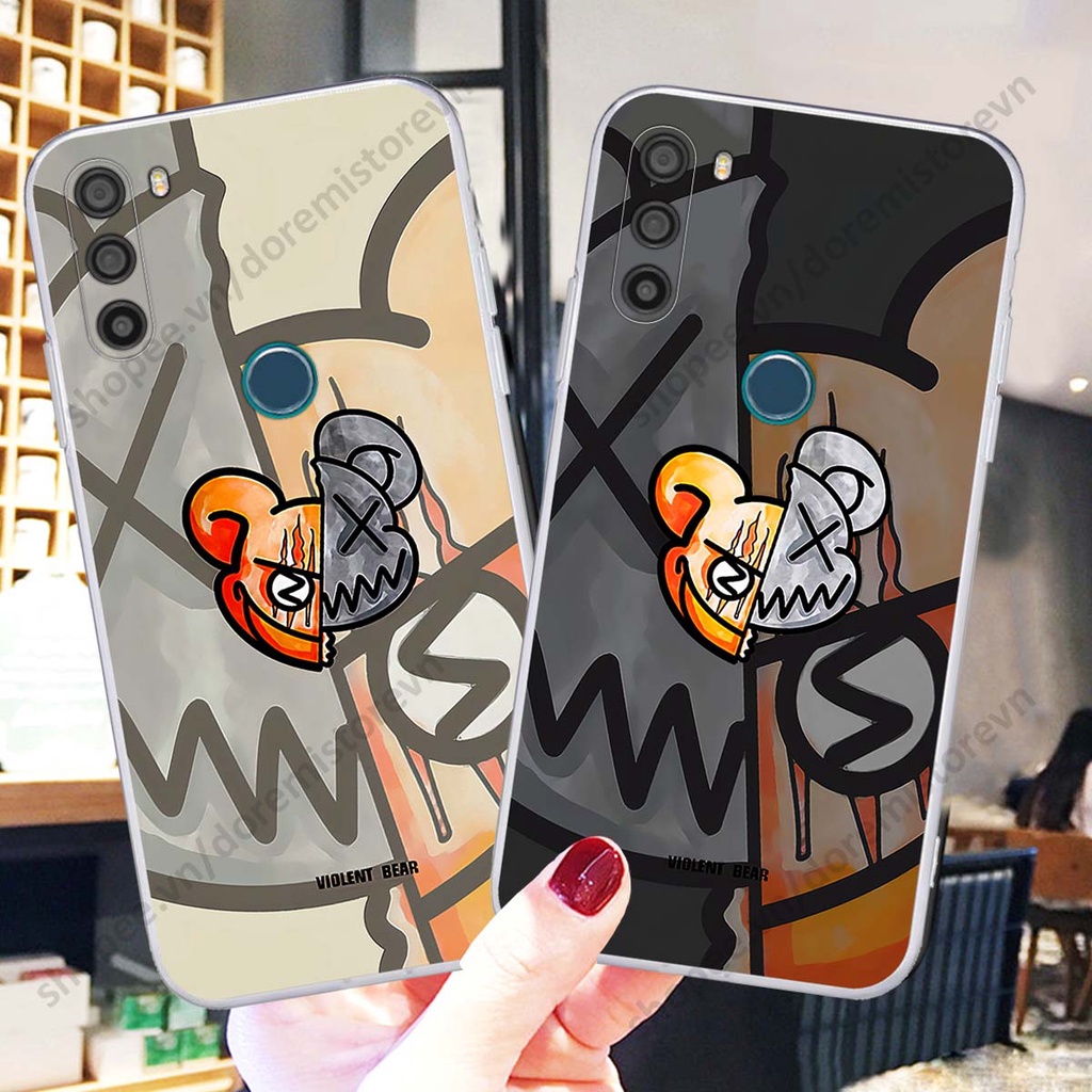Ốp lưng Vsmart Active 3 hình kaws, kith, bear brick nổi 3D phong cách độc đáo