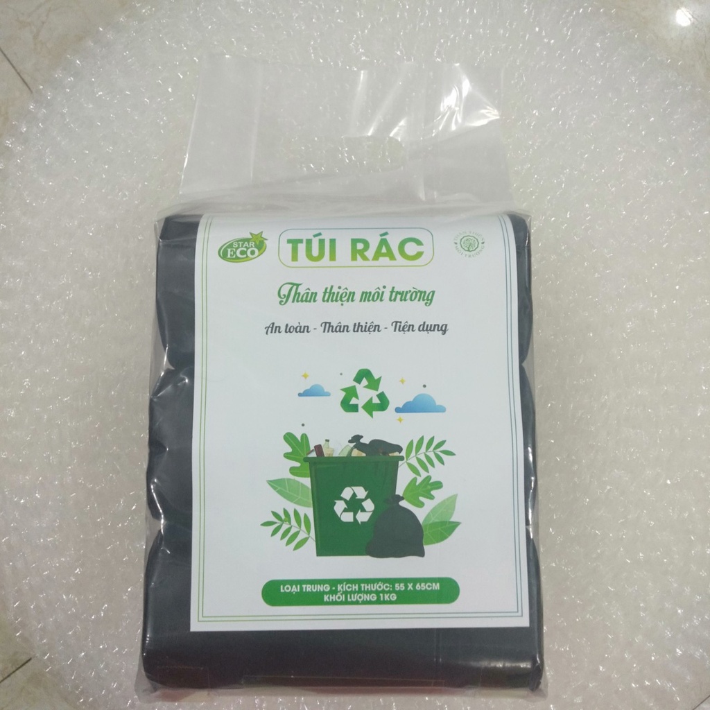 Túi rác cuộn ECO STAR tự phân hủy thân thiện môi trường (số lượng 1 cuộn)