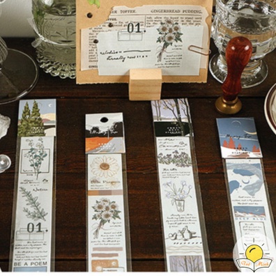 Dải sticker vintage STI14 VPPTUEMINH, Masking Tape siêu dài dán cuộn trang trí Bullet Journals Tuệ Minh