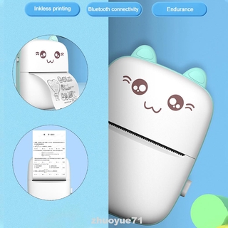 Máy in ảnh không dây mini kết nối bluetooth 200dpi Hd chất lượng cao kèm 1 cuộn giấy in