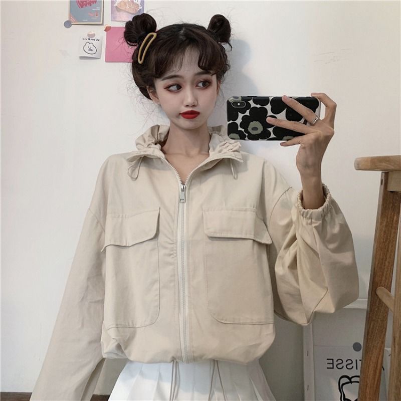 Áo Khoác Vest Tay Dài Dáng Rộng Phong Cách Chic Hồng Kông Cá Tính Cho Nữ