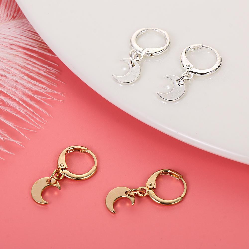 Khuyên Tai Tròn Mặt Trăng Nhỏ Xinh Thời Trang 1