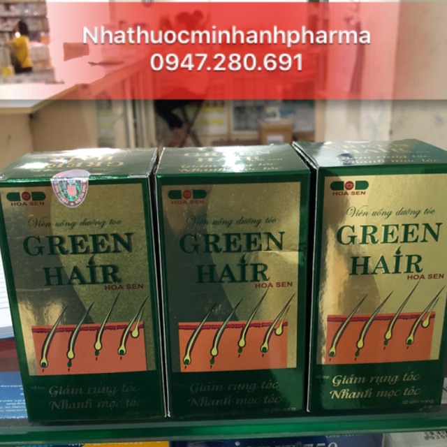 Viên uống dưỡng tóc GREEN HAIR HOA SEN (Dạng lọ)  Sản phẩm này không phải là thuốc