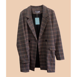 BLEUBIRD Áo khoác Plaid Blazer