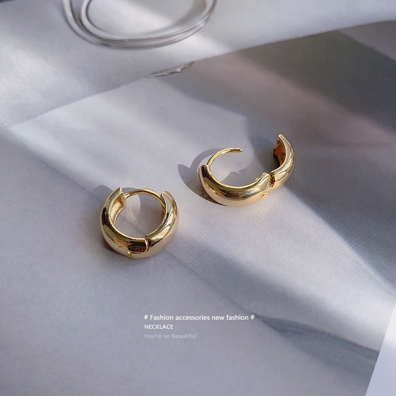 Khuyên Tai Kim Loại Hình Tròn Phong Cách Hàn Quốc Thời Trang Mới 2022 Dành Cho Nữ