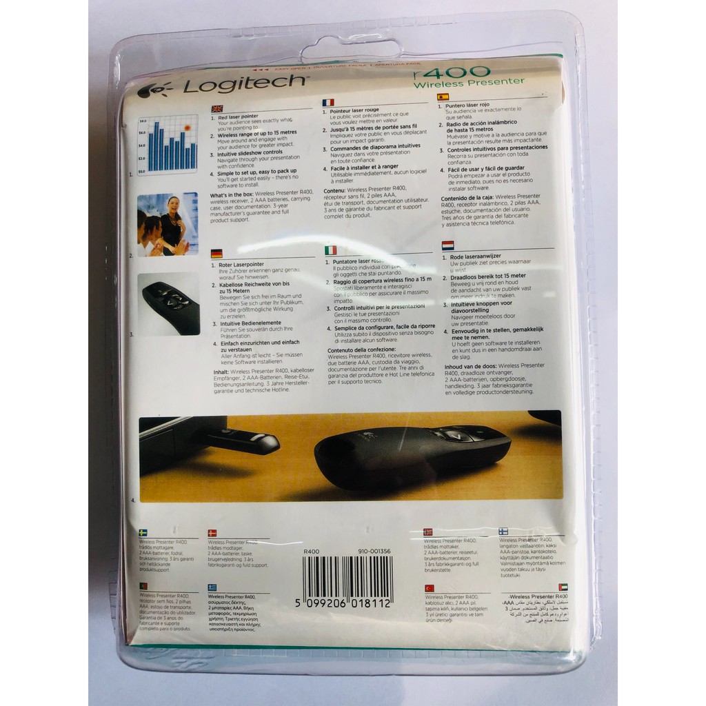 Bút trình chiếu Logitech R400 Chính Hãng - Bút Trình Chiếu slide show