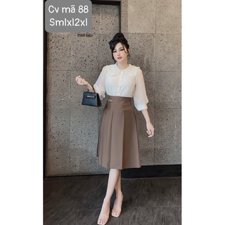 Chân váy công sở lưng cạp cao dáng dài midi, dáng xòe siêu xinh mặc đi làm đi chơi đi có bigsize cực hot mã 88