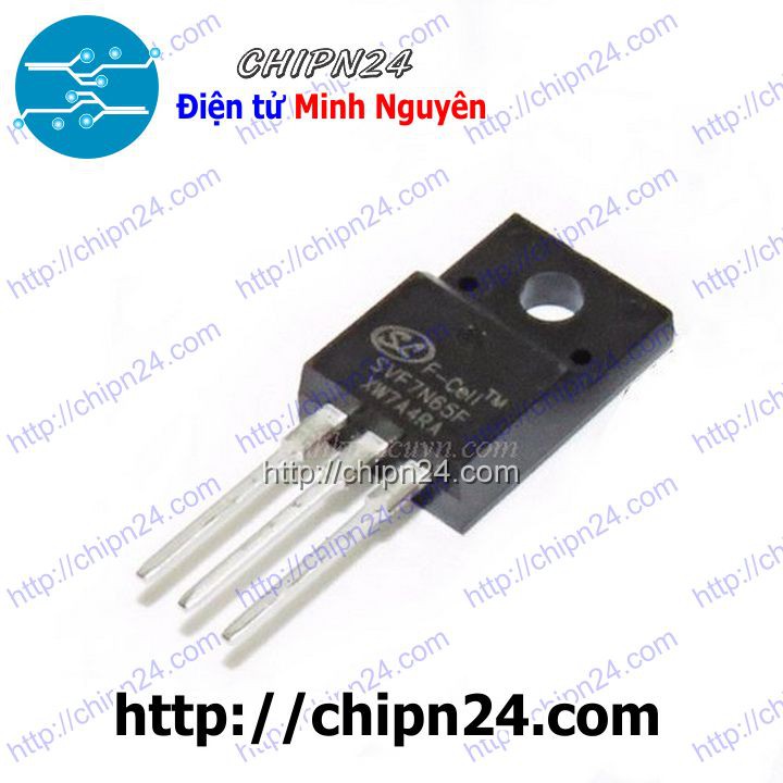 [1 CON] MOSFET 7N65 TO-220F 7A 650V (Kênh N) (SVF7N65F)