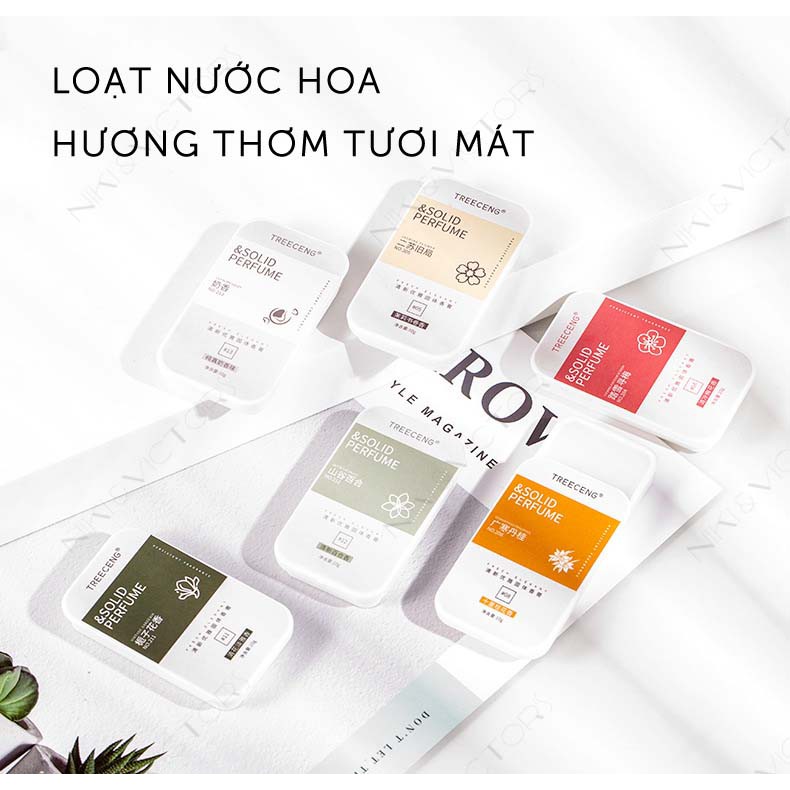 Nước Hoa Khô Dạng Sáp Không Cồn Mùi Thơm Mát Nhẹ Lưu Hương Lâu Trong Nhiều Giờ Siêu HOT