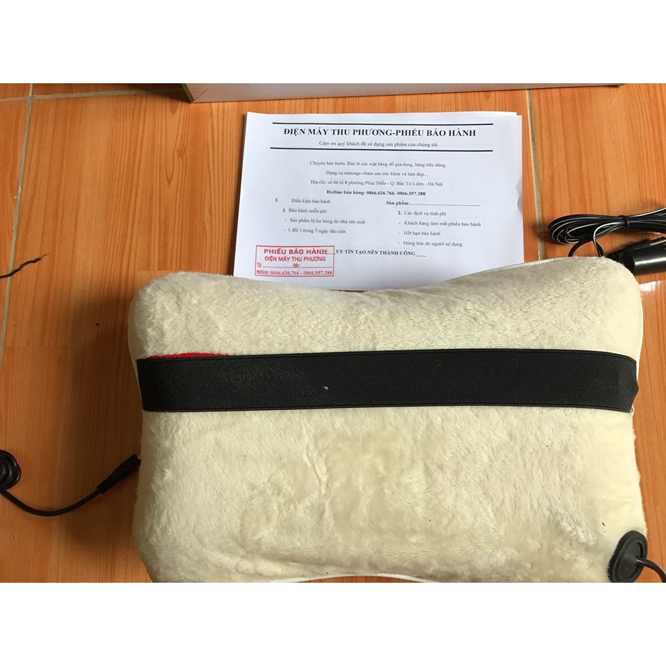 Gối Massage 6 Bi Hồng Ngoại (Nhật Bản)PILLOW Nhung Cao Cấp.Tự Động Đảo Chiều.Thiết Kế Mới Nhất Năm 2018