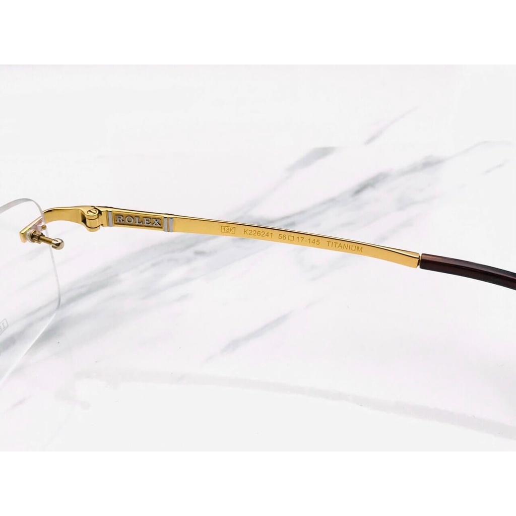Kính không gọng, R.OLEX, Gọng kính nam, Titanium mạ vàng 18K,  - donghokinhmat168