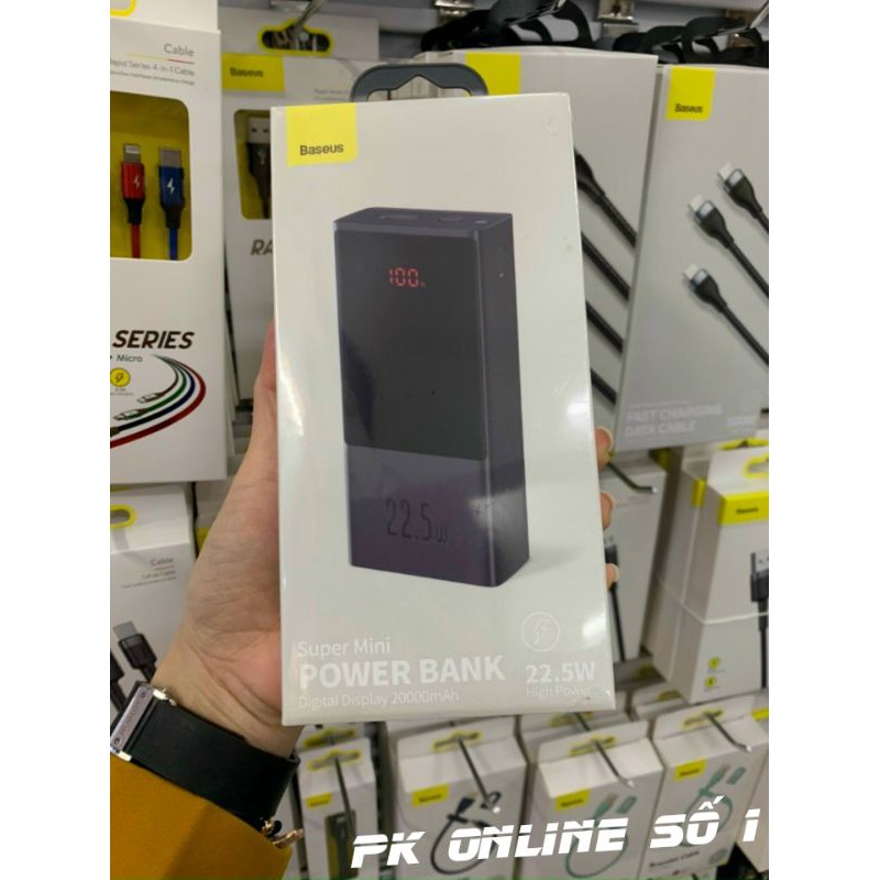 Pin Dự Phòng Baseus Super mini digital Display power bank 20000mAh 22.5W