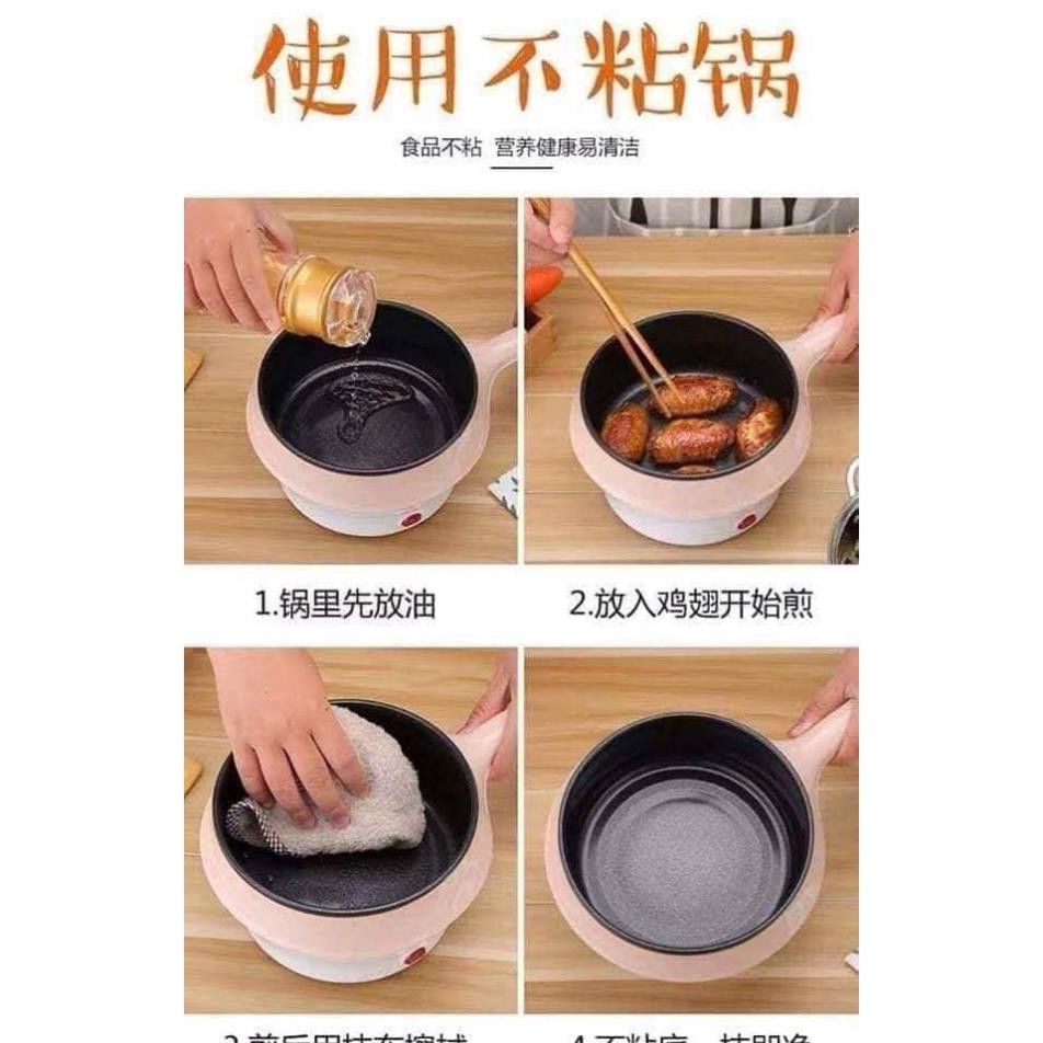 Nồi lẩu mini có cán size 18 (có vỉ hấp).