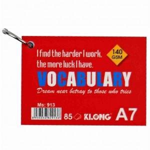 Tập thẻ Vocabulary Klong A7, 85 tờ; MS: 913