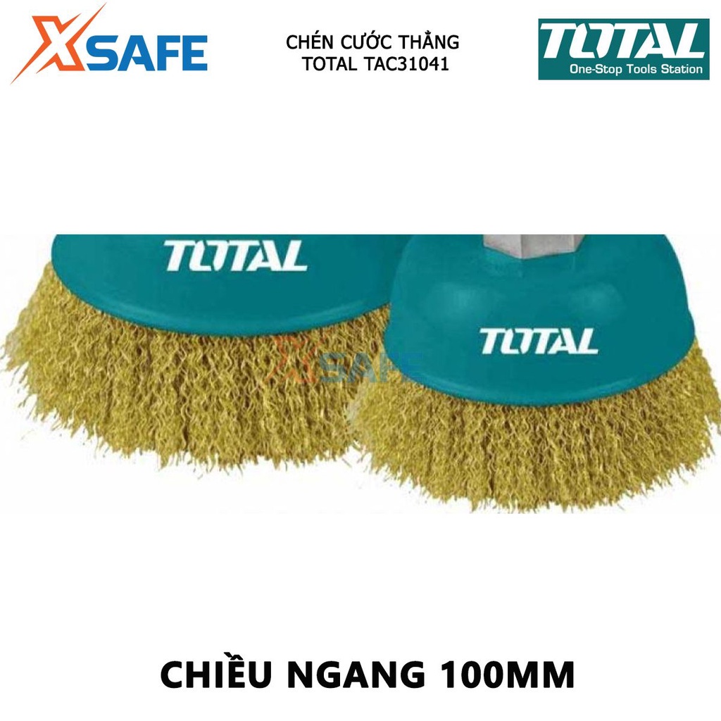 Chén cước thẳng TOTAL TAC31041 chổi cước Chất liệu sợi đồng, Chiều ngang 100mm, Lỗ tâm M14x2, Kích thước sợi 0.3mm