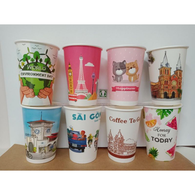 500 Ly Giấy 500ml nắp bằng