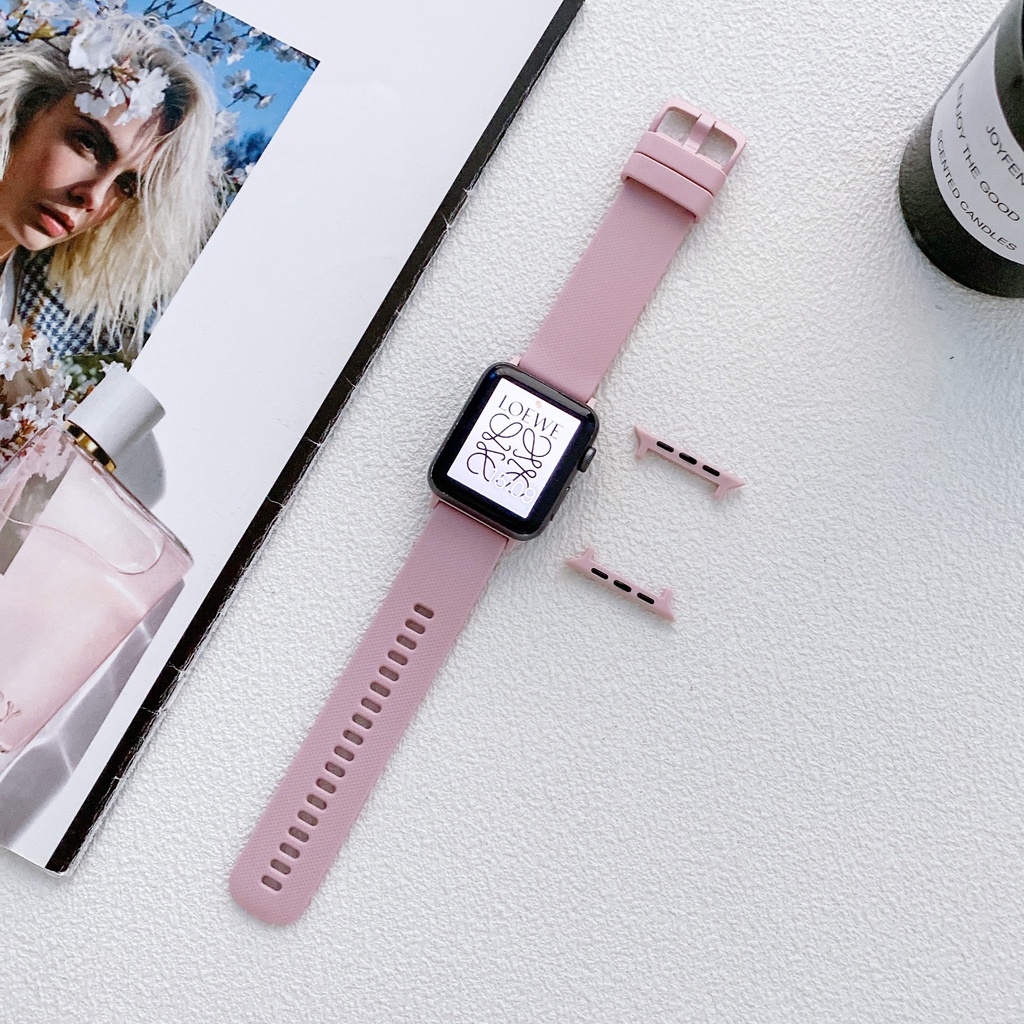 Dây Đeo Đồng Hồ apple watch Series SE 8 7 6 5 4 3 2 1 Correa 38 40 41 42 44 45mm Bằng Silicone Hoạ Tiết Xoắn Ốc