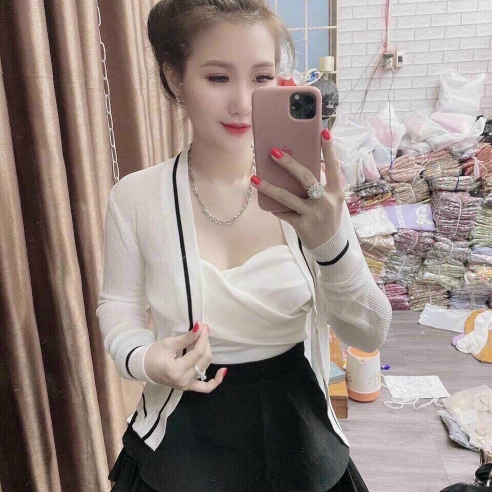 Áo Khoác Cardigan Len Mỏng Đi Biển, Dự tiệc Sang Chảnh- Hàng Quảng Châu Chuẩn