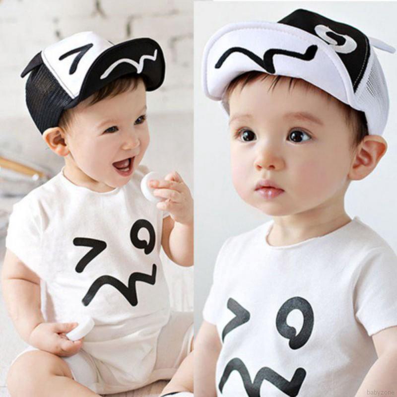 Mũ lưỡi trai cotton phối tai xinh xắn cho bé