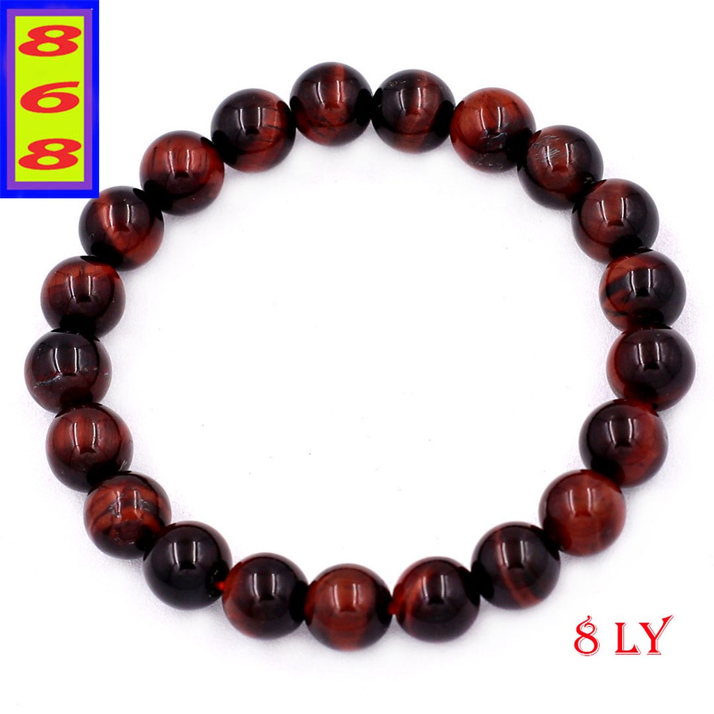 Chuỗi tay Đá Tự Nhiên Màu Đỏ Đen 8 ly, 10 ly, 12 ly, 14 ly, 16 ly - Hợp mệnh Hỏa, mệnh Thổ - Mang lại may mắn, bình an
