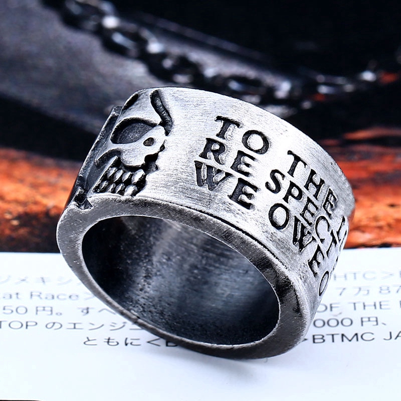 Nhẫn thép không gỉ hình đầu lâu phong cách Gothic cá tính cho nam