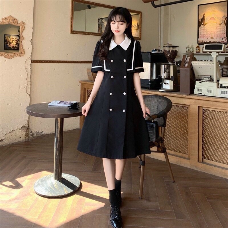 Váy đầm bầu công sở thiết kế cao cấp siêu mát mùa hè dáng xuông chữ A chất thun cotton