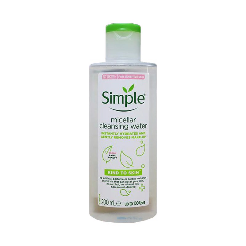 Nước tẩy trang Simple Kind to Skin Micellar Cleansing Water 200ml ( chính hãng nhập khẩu - có tem phụ)