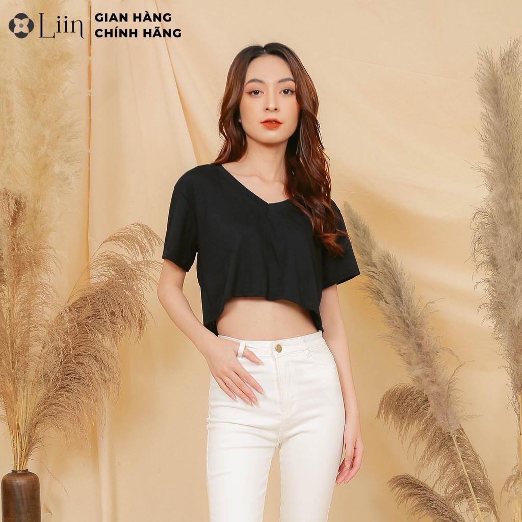 Áo phông nữ croptop Linbi freesize form rộng tay lỡ phong cách trẻ trung Liin clothing SP009