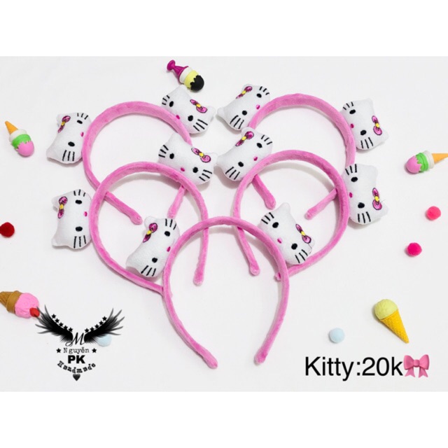 Băng đô cài tóc hình hello kitty đáng yêu