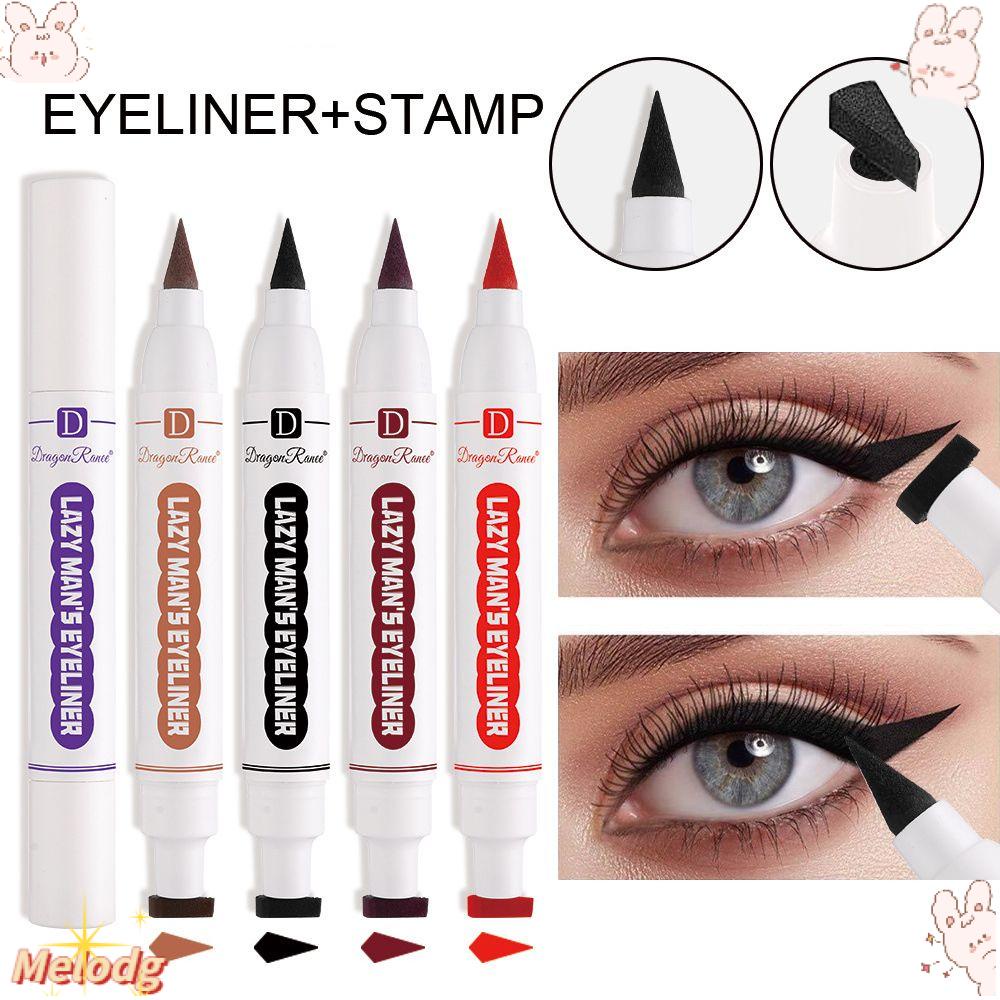 Bút Kẻ Mắt Hai Đầu 2 Trong 1 Chống Thấm Nước Có Đầu Đóng Dấu Trang Điểm Tiện Dụng