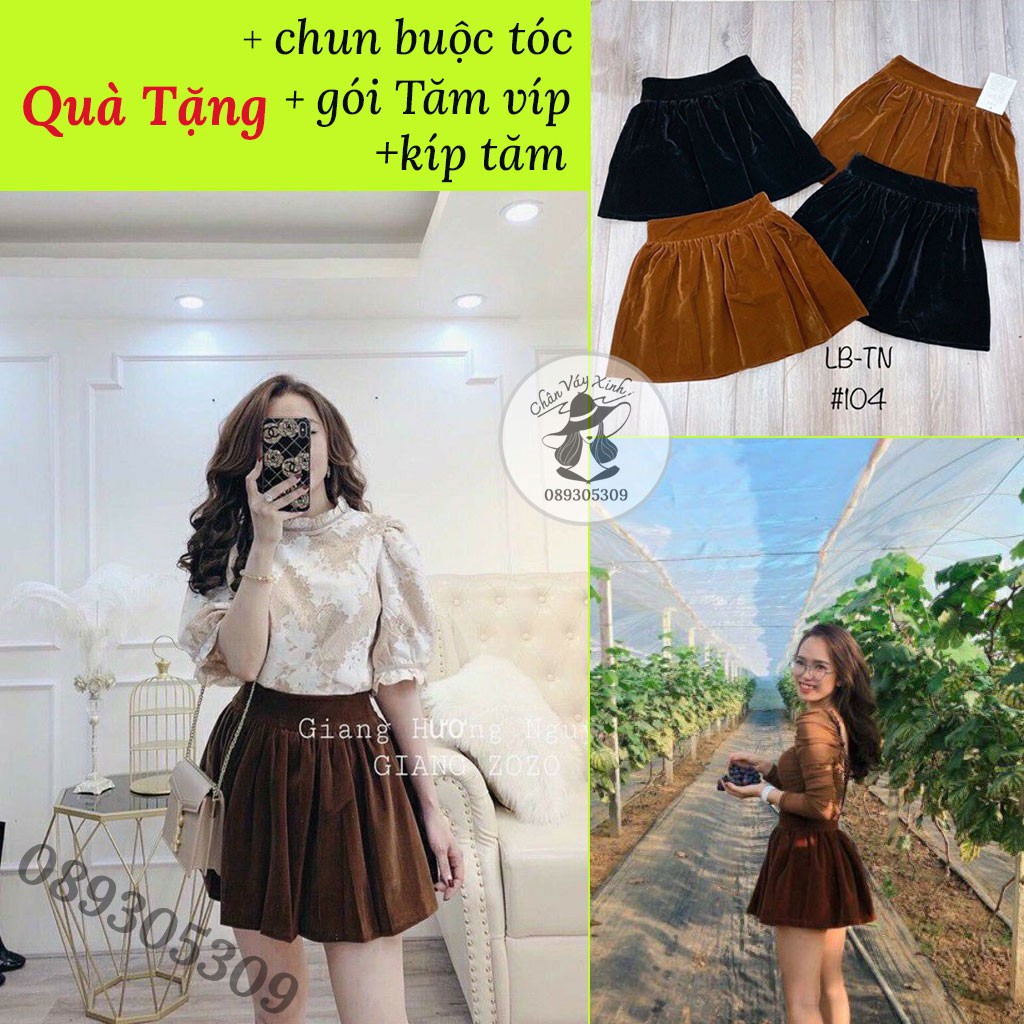 Quà Tặng Chân Váy Nhung Cạp Cao Trơn...+Gói Tăm Víp Cao Cấp { Bán Sỉ }