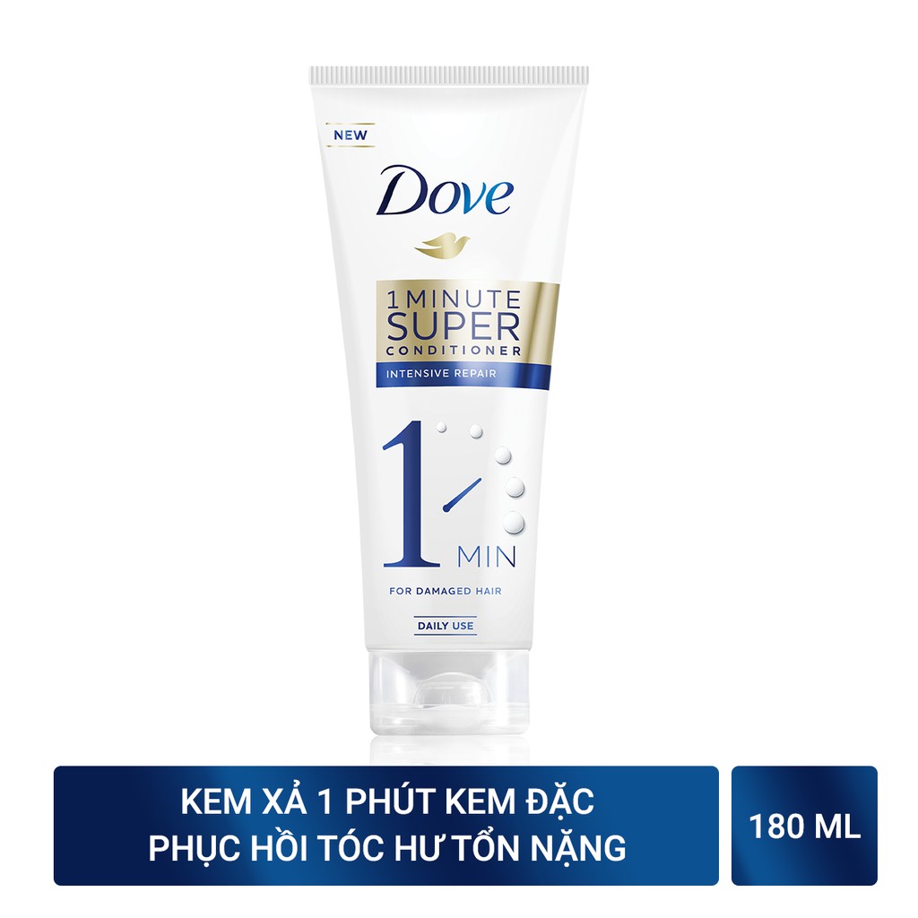 Kem xả Dove phục hồi hư tổn 1 phút siêu dưỡng 180ml