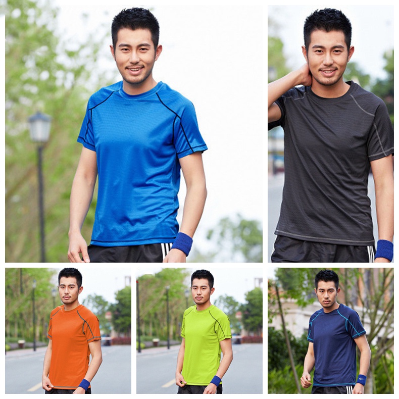 Áo thun thể thao ngắn tay khô nhanh 6 màu tùy chọn size XL-8XL