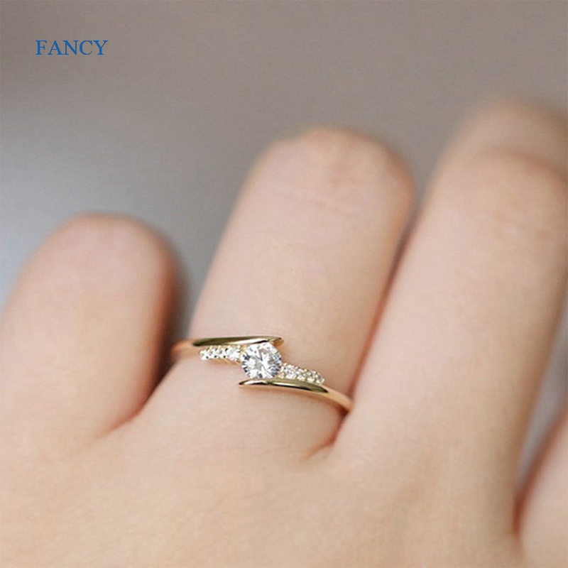 Nhẫn Đính Hôn Đính Đá Zircon AAA Thiết Kế Sang Trọng Cho Nữ