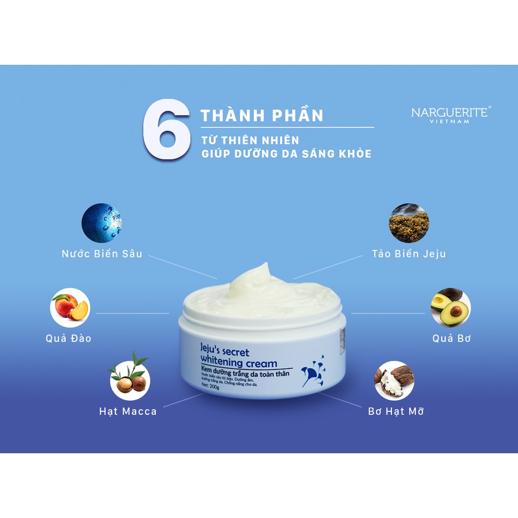 KEM BODY DƯỠNG TRẮNG TOÀN THÂN JEJU'S SECRET WHITENING CREAM H NARGUERITE
