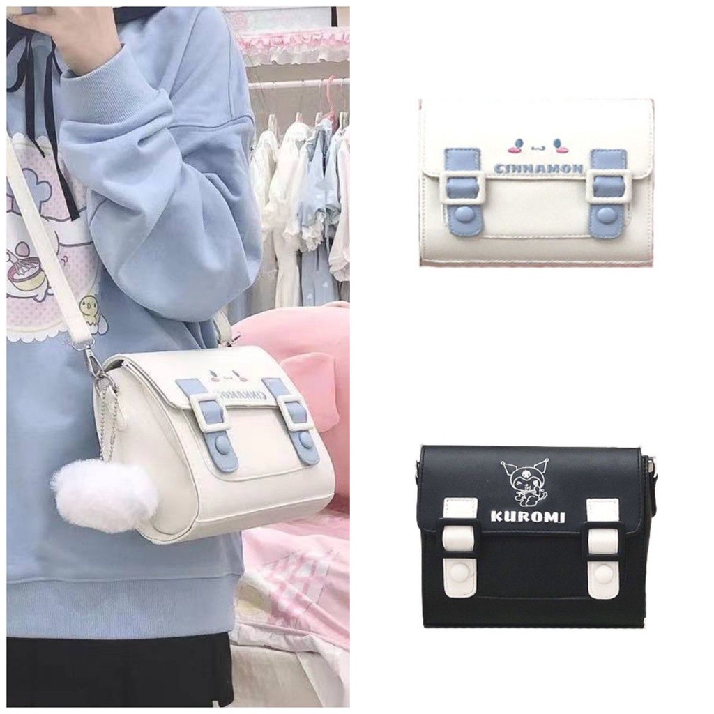 SANRIO Túi Đeo Chéo Thêu Họa Tiết Hoạt Hình Dễ Thương Cho Nữ